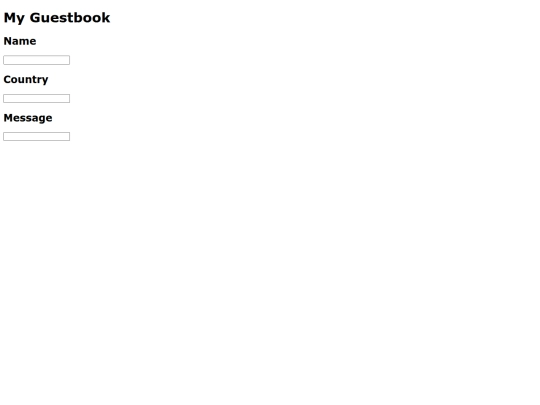 guestbook screenshot