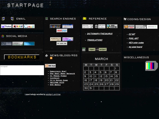 startpage screenshot