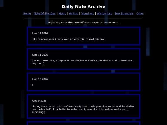 Notes/PreviousNotes screenshot