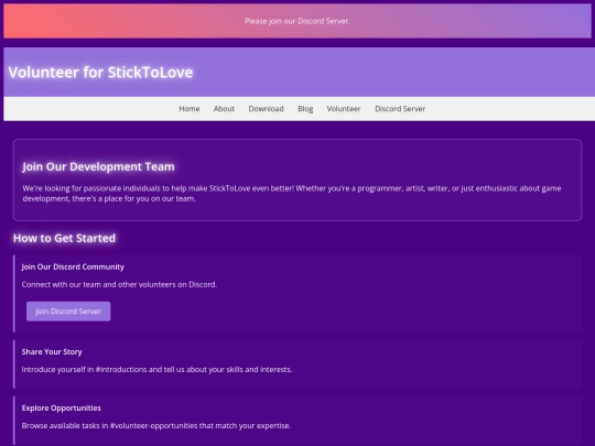 Volunteer screenshot