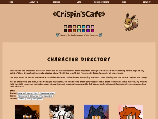 character-directory screenshot