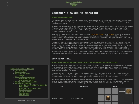 pages/tutorial-minetest screenshot