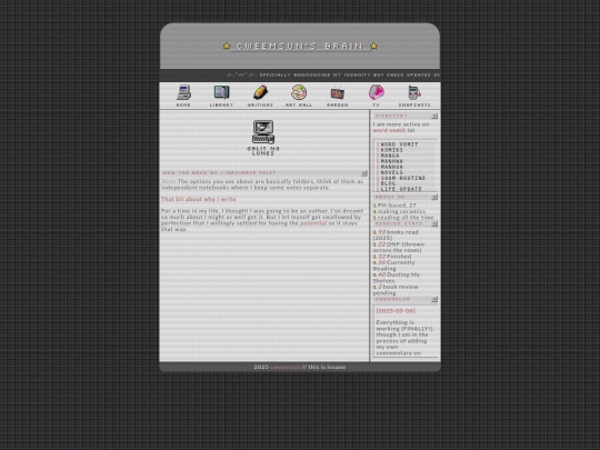 Writings/prose screenshot