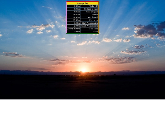 schedule screenshot