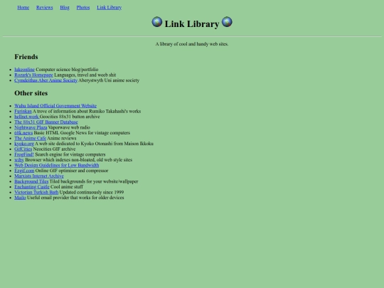 links screenshot