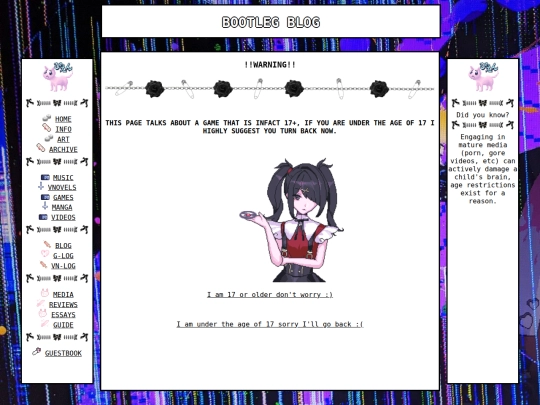 BLESS-warning screenshot