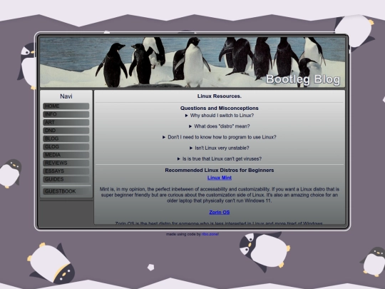linuxpage screenshot