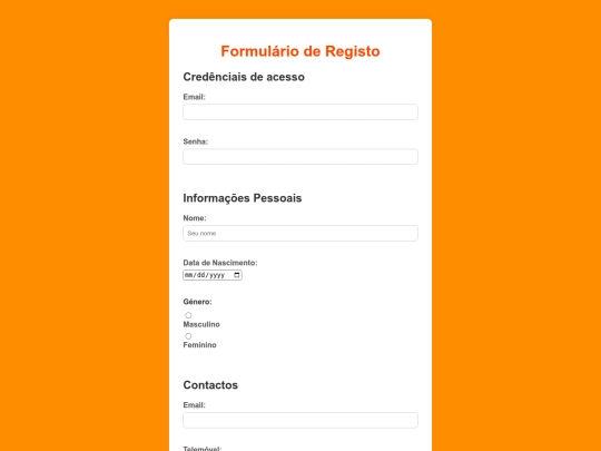 registo screenshot