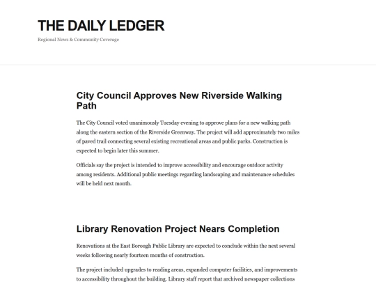 The Daily Ledger screenshot