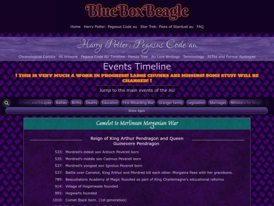 hp-au-timeline screenshot
