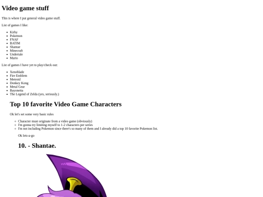 videogamestuff screenshot