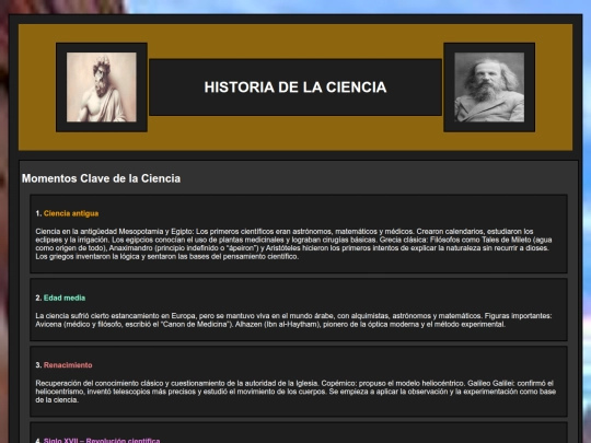historia de la ciencia screenshot