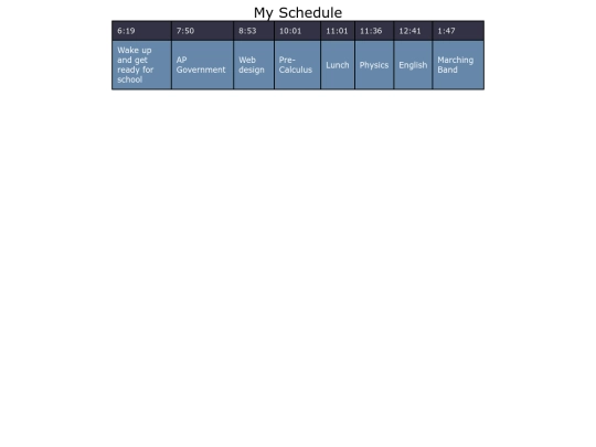 schedule screenshot