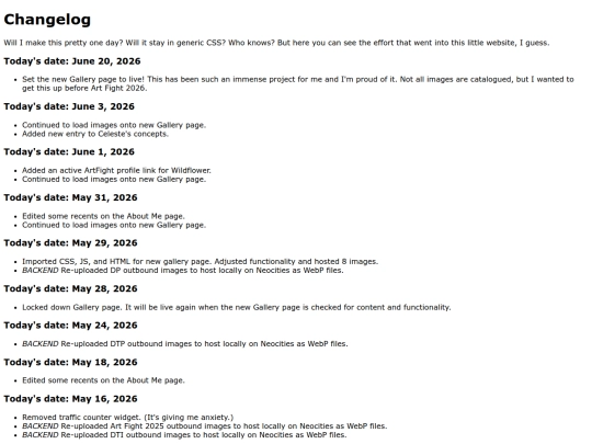 changelog screenshot