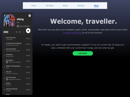 music/review/test screenshot