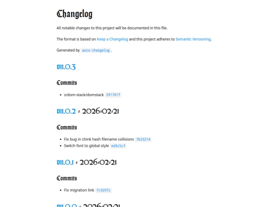 CHANGELOG screenshot