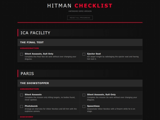 hitmanchecklist screenshot