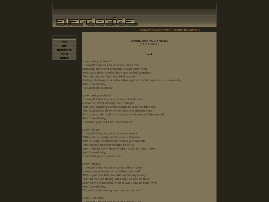 poetry/loverareyouthere screenshot