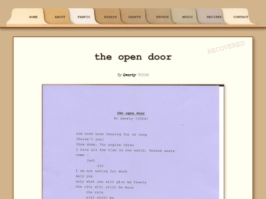fanfic/poetry/opendoor screenshot