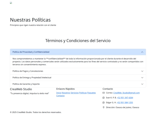 politicas screenshot