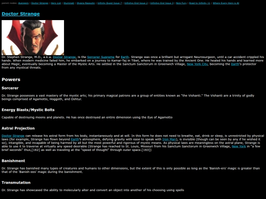 MarvelWiki/Doctor Strange screenshot