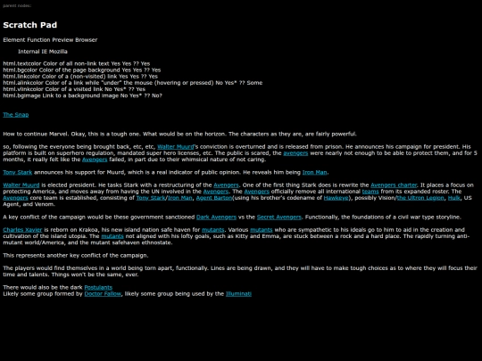 MarvelWiki/ScratchPad screenshot