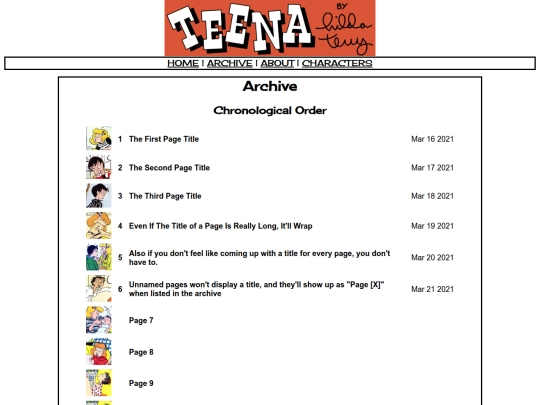webcomic/archive screenshot