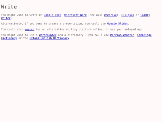 directory pages/write screenshot