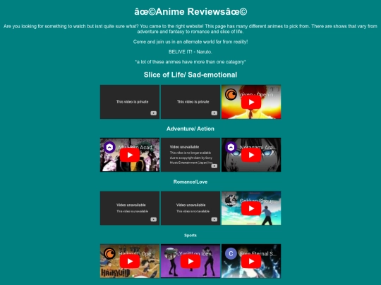 Videopage screenshot