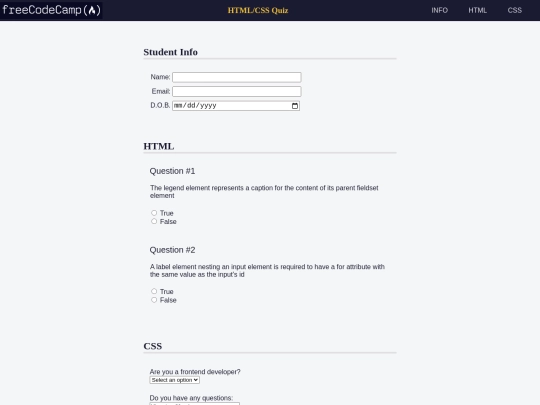 FreeCodeCamp/Accessibility Quiz screenshot