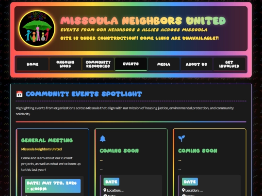 events screenshot