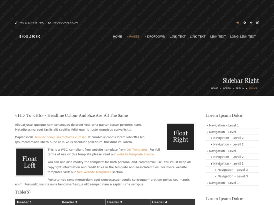 pages/sidebar-right screenshot