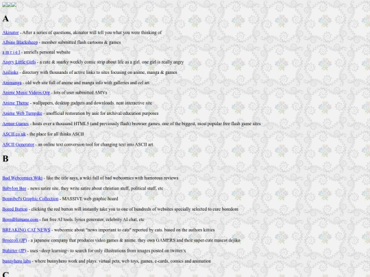 links screenshot