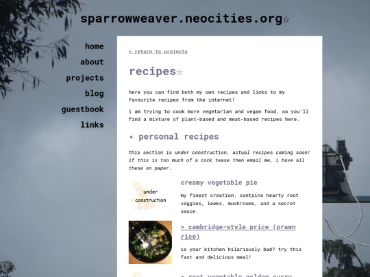 projects/recipes screenshot