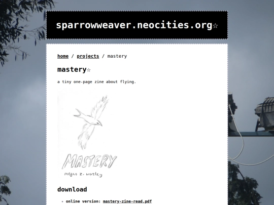 projects/zines/mastery screenshot