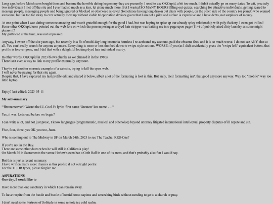 writeabook/OKCupidprofileMarch2023 screenshot