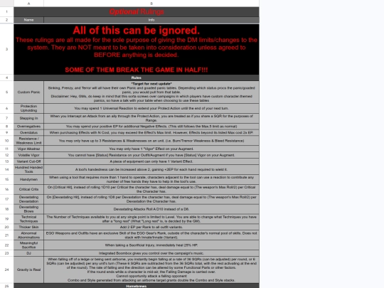 CLAW/Optional Rulings screenshot