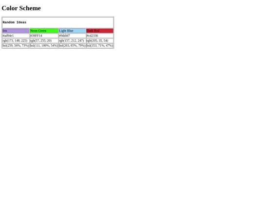 Web Design/ColorScheme screenshot