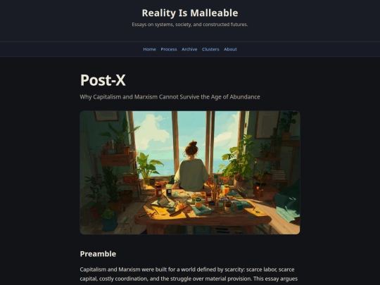 Essays/post-x screenshot