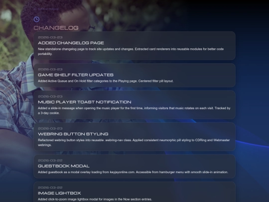changelog screenshot