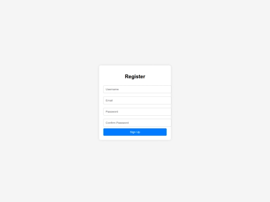 project2/registerform screenshot