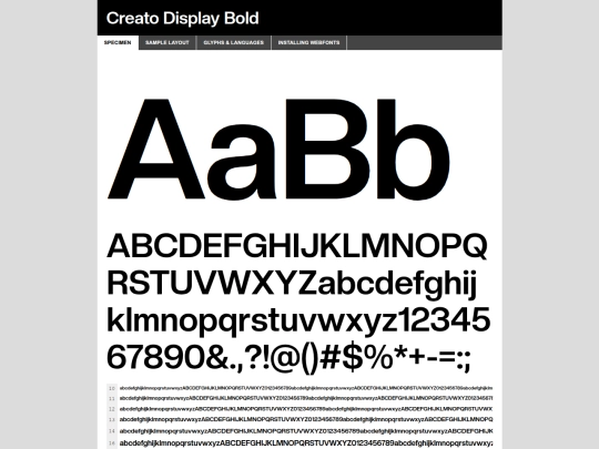 webfontkit/creatodisplay-bold-demo screenshot