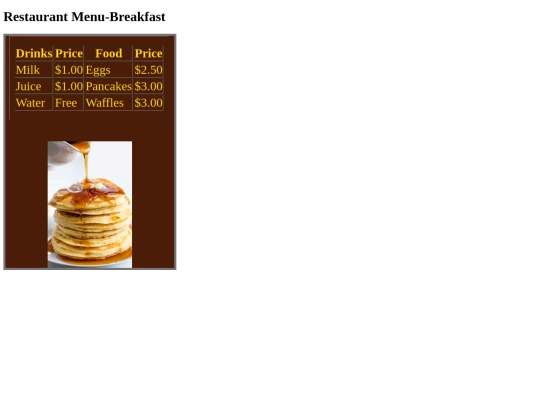 restaurantmenu/Restaurantmenu-breakfast screenshot