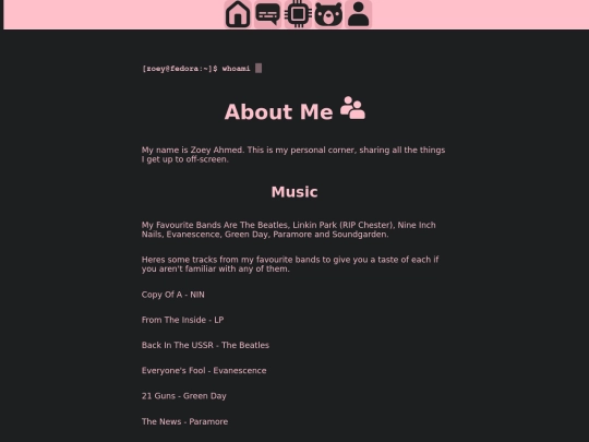 blogs/whoami screenshot