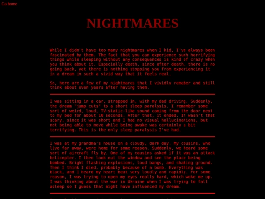 text/nightmares screenshot