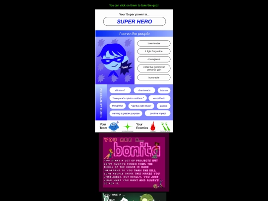 quizzes screenshot