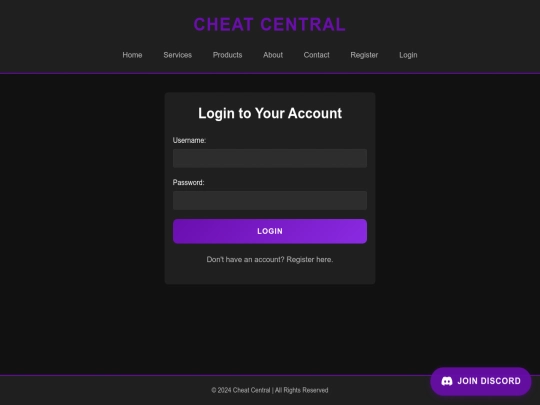 login screenshot