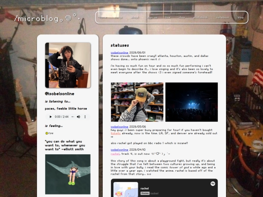 pages/microblog screenshot