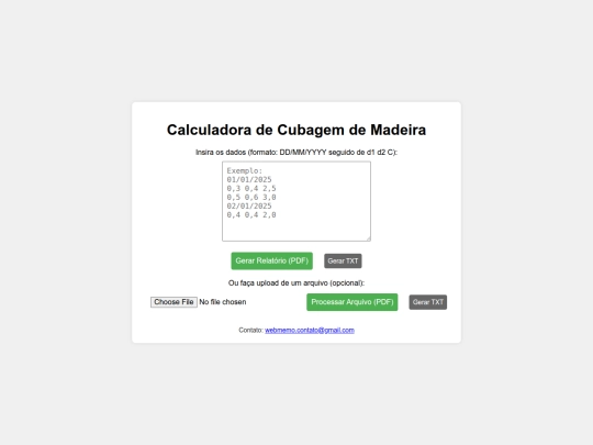 cubagem_online screenshot