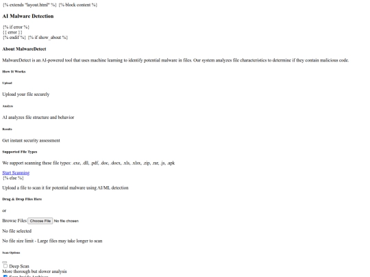 Malware Detection/MalwareShield/templates screenshot